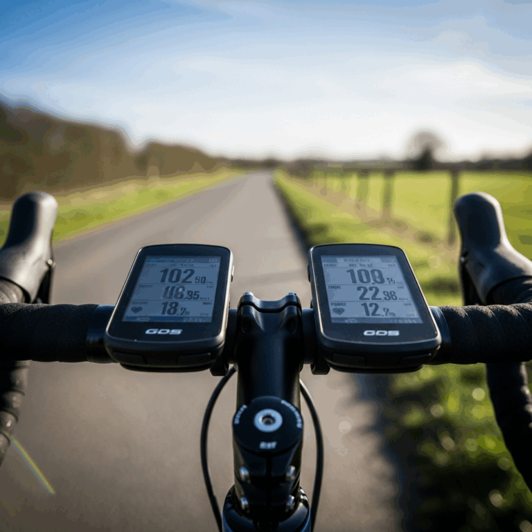 two cycling gps computers mounted side by side on road bike 20260331 084233